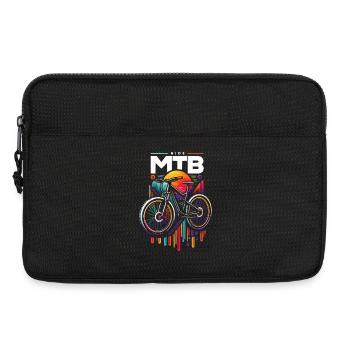 Vibrant MTB Cycling Sunset Design - Laptop bag 13" - black - Front