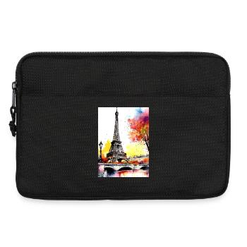 Eiffel Tower in autumn watercolour - Laptop bag 13" - black - Front