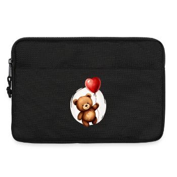 Bär mit Ballon - Laptoptasche 13" - Schwarz - Vorne