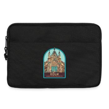 Illustration Façade Cathédrale Cologne, Allemagne - Sacoche pour ordinateur portable 13 pouces - noir - Devant