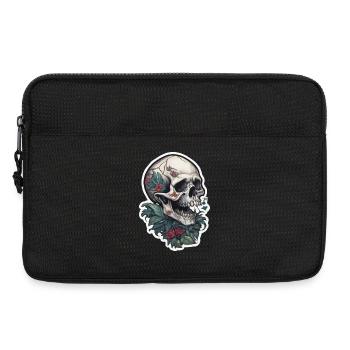 Conception de crâne d’impression de tatouage - Sacoche pour ordinateur portable 13 pouces - noir - Devant