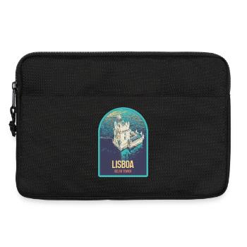 Illustration Belém Tower Lissabon, Luftaufnahme - Laptoptasche 13" - Schwarz - Vorne