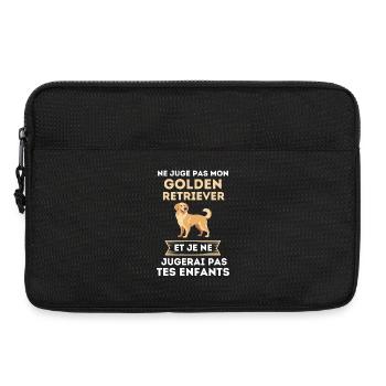 ne juge pas golden retriever 1 - Sacoche pour ordinateur portable 13 pouces - noir - Devant