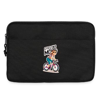Lebendiges Radsportmotiv mit verspielter Fahrerin - Laptoptasche 13" - Schwarz - Vorne
