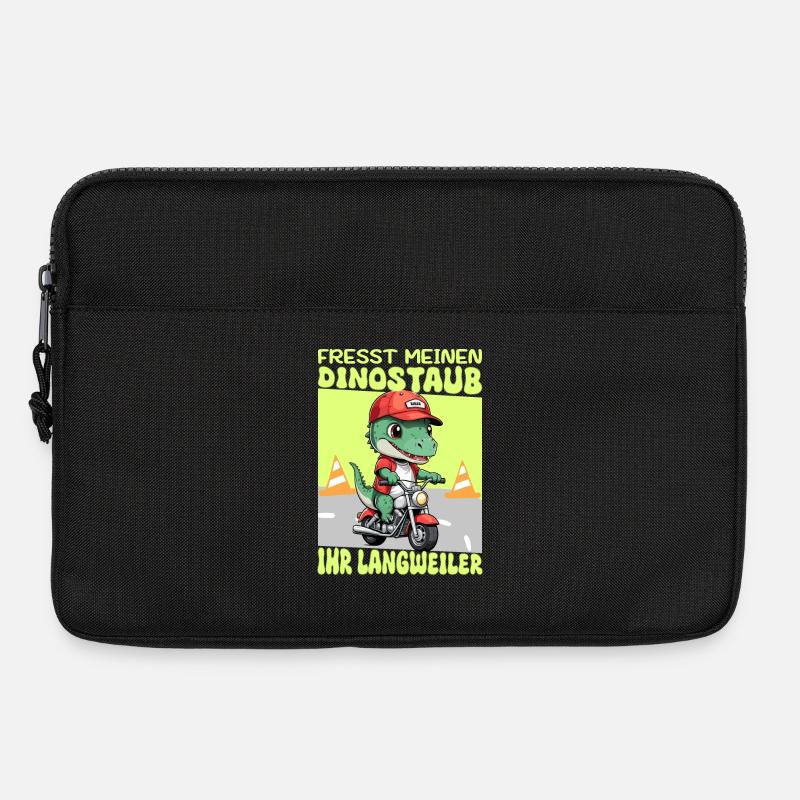 Dinosaurier auf Motorrad - Laptoptasche 13" - Schwarz