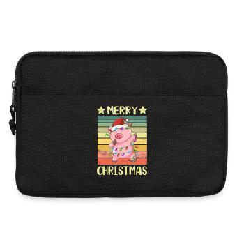 Merry Christmas Pig - Laptop bag 13" - black - Front