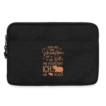So viele Schwestern - Capybara - Kleine Schwester - Laptoptasche 13" - Schwarz - Vorne