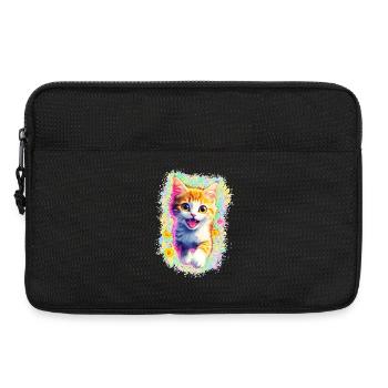 Happy Kitten 🌼🌸 - Laptop bag 13" - black - Front