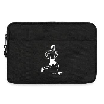 Läufer Junge Strichzeichnung - Laptoptasche 13" - Schwarz - Vorne