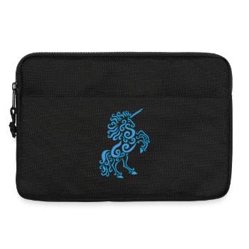 Blaues Einhorn Pferd - Laptoptasche 13" - Schwarz - Vorne