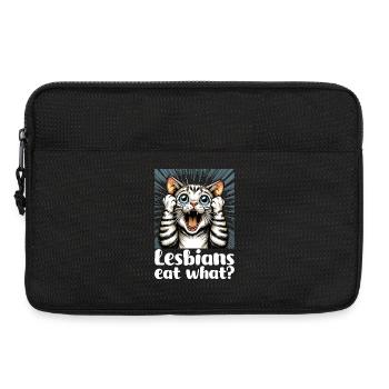 Lesben essen was? Katzen Katze Geschenk - Laptoptasche 13" - Schwarz - Vorne