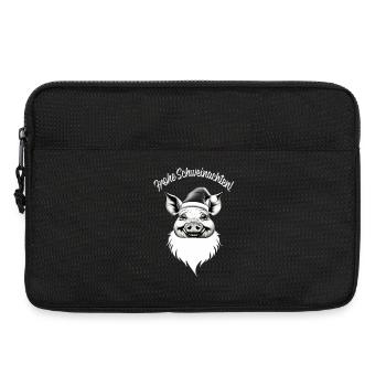 Frohe Schweinachten – Lustiges Weihnachtsmotiv - Laptoptasche 13" - Schwarz - Vorne