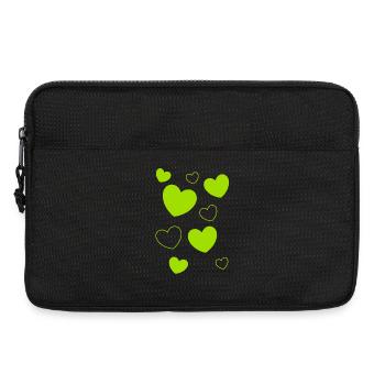 Heart Green Heart Pattern Green Heart Pattern Green Heart Pattern - Laptop bag 13" - black - Front