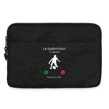 Badminton ruft mich, ich muss gehen! - Laptoptasche 13" - Schwarz - Vorne