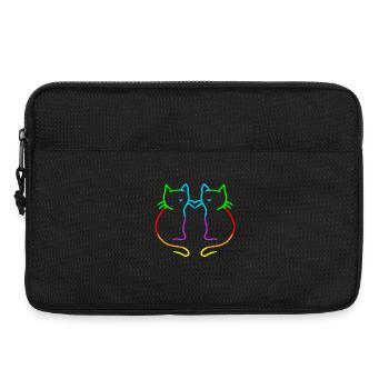 80s 90s Retro Rainbow Heart Cats Cat - Laptop bag 13" - black - Front