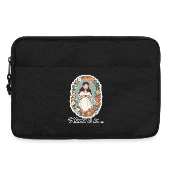 Blumenkranz Mama to be Illustration - Laptoptasche 13" - Schwarz - Vorne