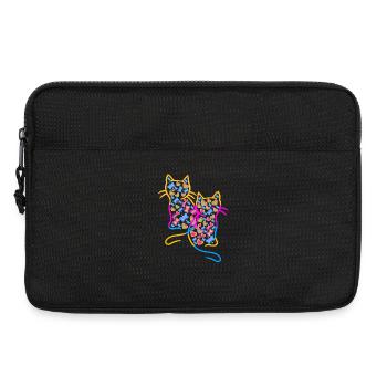 Cat Cats Retro Heart Hearts Vintage - Laptop bag 13" - black - Front