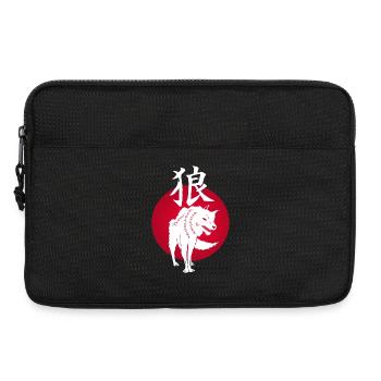Die rote Sonne und der weiße Wolf - Laptoptasche 13" - Schwarz - Vorne