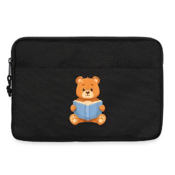 Lecture de l’ours en peluche - Sacoche pour ordinateur portable 13 pouces - noir - Devant