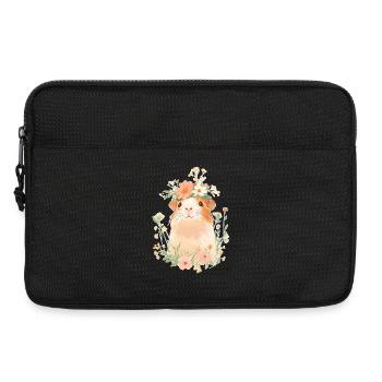 Guinea pig with flowers - Laptop bag 13" - black - Front