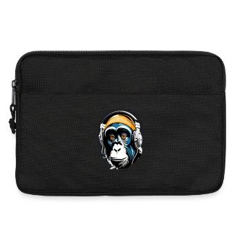 Musique Monkey Chimpanzee Casque comme idée cadeau - Sacoche pour ordinateur portable 13 pouces - noir - Devant
