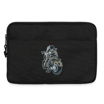 Moto Motard Fuck you Provocation Squelette - Sacoche pour ordinateur portable 13 pouces - noir - Devant