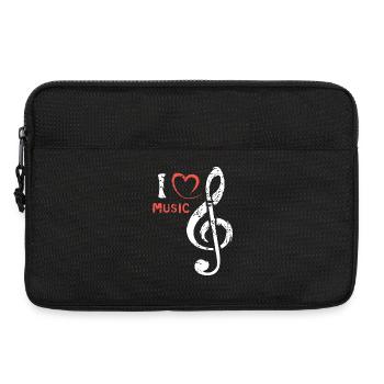 Notenschlüssel Herz Music - Musiker und Bands - Laptoptasche 13" - Schwarz - Vorne
