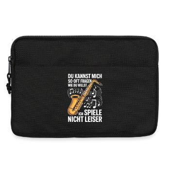Saxophon - Ich spiele nicht leiser - Saxophonist - Laptoptasche 13" - Schwarz - Vorne