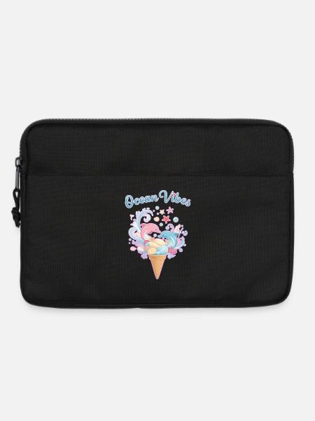 Eiscreme & Delfine Design 🍦🐬🐬 - Laptoptasche 13" - Schwarz