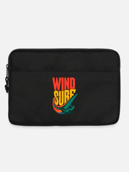 Lebendiges Pop-Art-Windsurf-Design - Laptoptasche 13" - Schwarz