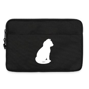 sitzende katzensilhouette v2 - Laptoptasche 13" - Schwarz - Vorne