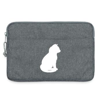 sitzende katzensilhouette v2 - Laptoptasche 13" - Grau meliert - Vorne