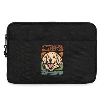 Vintage Golden Retriever - Retro Hundeillustration - Laptoptasche 13" - Schwarz - Vorne