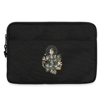 Bouddha avec des fleurs et des plantes exotiques - Sacoche pour ordinateur portable 13 pouces - noir - Devant
