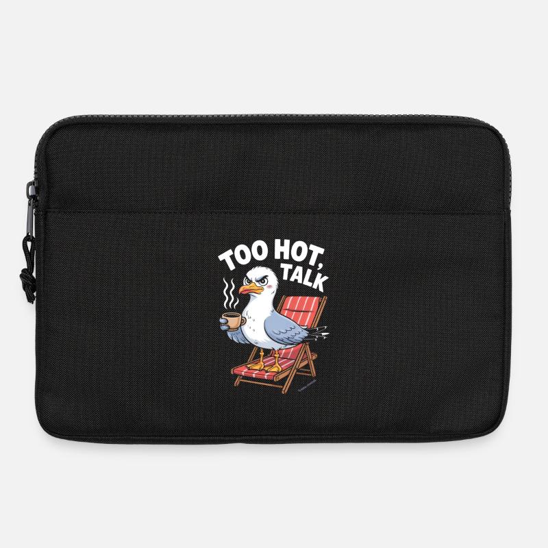 Freche Möwe entspannt sich mit Kaffee - Laptoptasche 13" - Schwarz