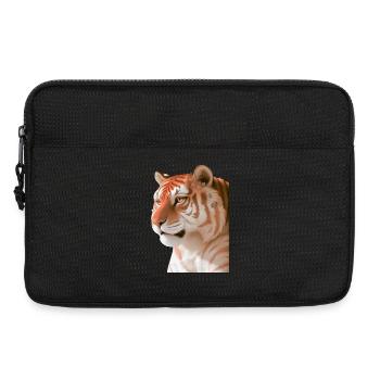 Floraler Tiger mit Blumen Kopfschmuck Ai-Art - Laptoptasche 13" - Schwarz - Vorne