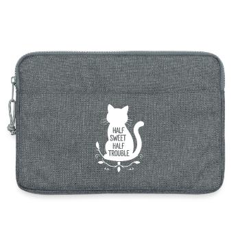 Halb süß halb Ärger Weiße Katze - Laptoptasche 13" - Grau meliert - Vorne