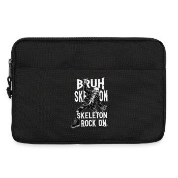 Skelett Rock Leder Punk - Laptoptasche 13" - Schwarz - Vorne
