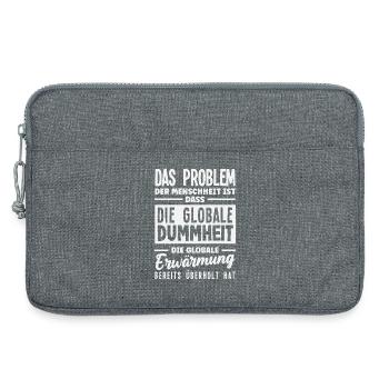 Global stupidity beats warming - Laptop bag 13" - heather grey - Front