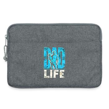 Papa Leben Duo Silhouette Grafik, Beste Väter - Laptoptasche 13" - Grau meliert - Vorne