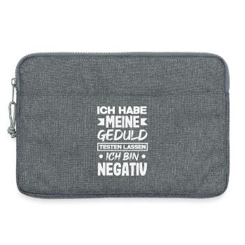 Patience tested – I'm negative - Laptop bag 13" - heather grey - Front