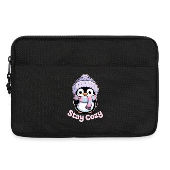 Penguin Stay Cozy - Cute Winter Motif - Laptop bag 13" - black - Front