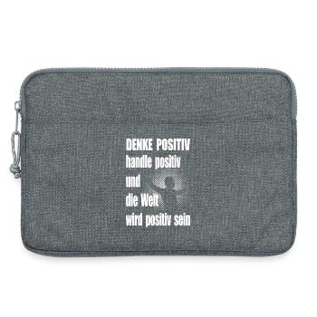 Positiv Denken Motivationsspruch Mann - Laptoptasche 13" - Grau meliert - Vorne