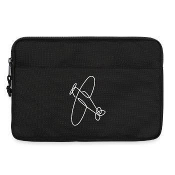 Propeller Plane Sketch – Classic Flight Motif - Laptop bag 13" - black - Front