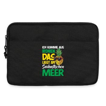 Je viens des ironies – Mer sarcastique - Sacoche pour ordinateur portable 13 pouces - noir - Devant