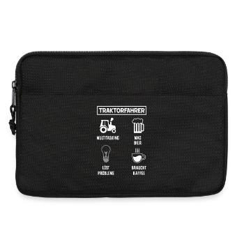 Tractor Driver Coffee Beer Multitasking - Laptop bag 13" - black - Front