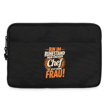 Rentner Chef Frau Lustiger Spruch Rente Geschenk - Laptoptasche 13" - Schwarz - Vorne
