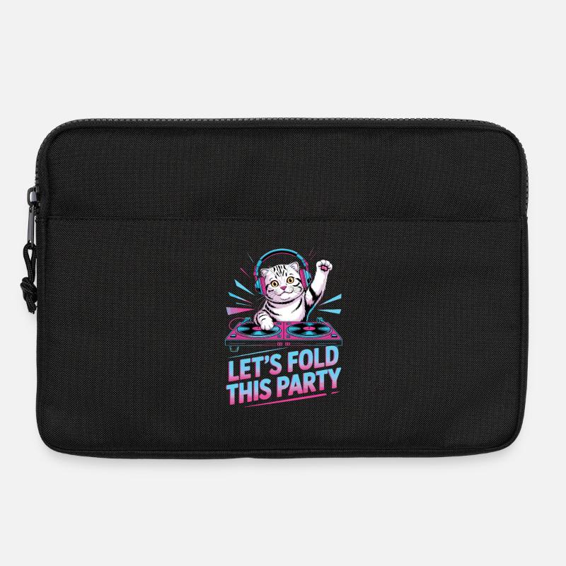 DJ Humor Tier Schottisch Fold Chat - Laptoptasche 13" - Schwarz