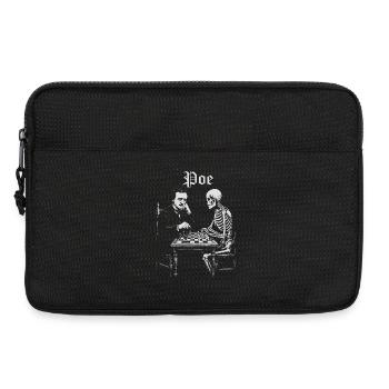 Poe et Skeleton : Duel d’échecs - Sacoche pour ordinateur portable 13 pouces - noir - Devant