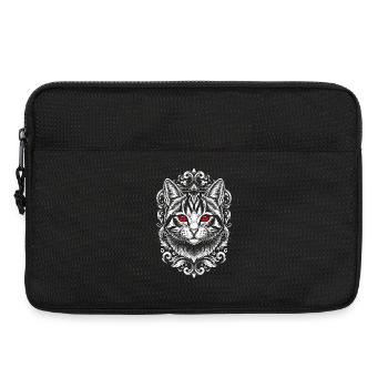 Gothic Cat with Purple Eyes - Cute Kitten - Laptop bag 13" - black - Front